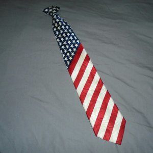 Patriotic American Flag Necktie USA clip on